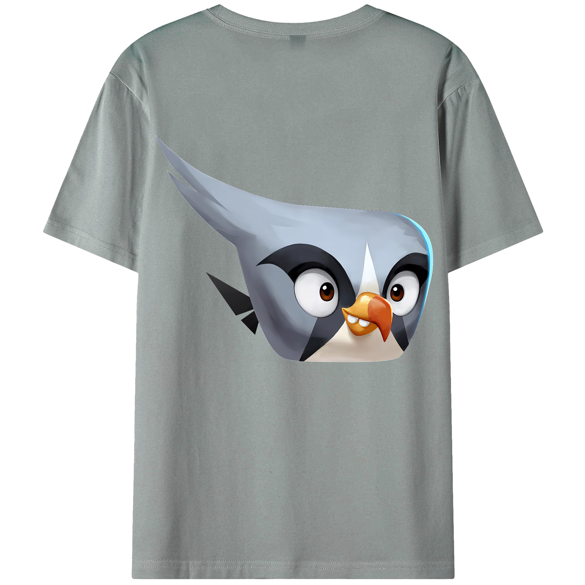 （画像用） Angry Birds アングリーバード 綿100％ メンズ半袖Tシャツ（バックプリント） 通気性